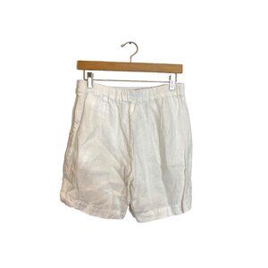 Neu Nomads Women's 100% Linen Shorts Small White Elastic Waist Sustainable